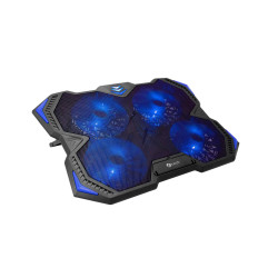 Chladiaca podložka C-TECH Zefyros (GCP-01B), casual gaming, 17,3", modré podsvietenie, regulácia otáčok