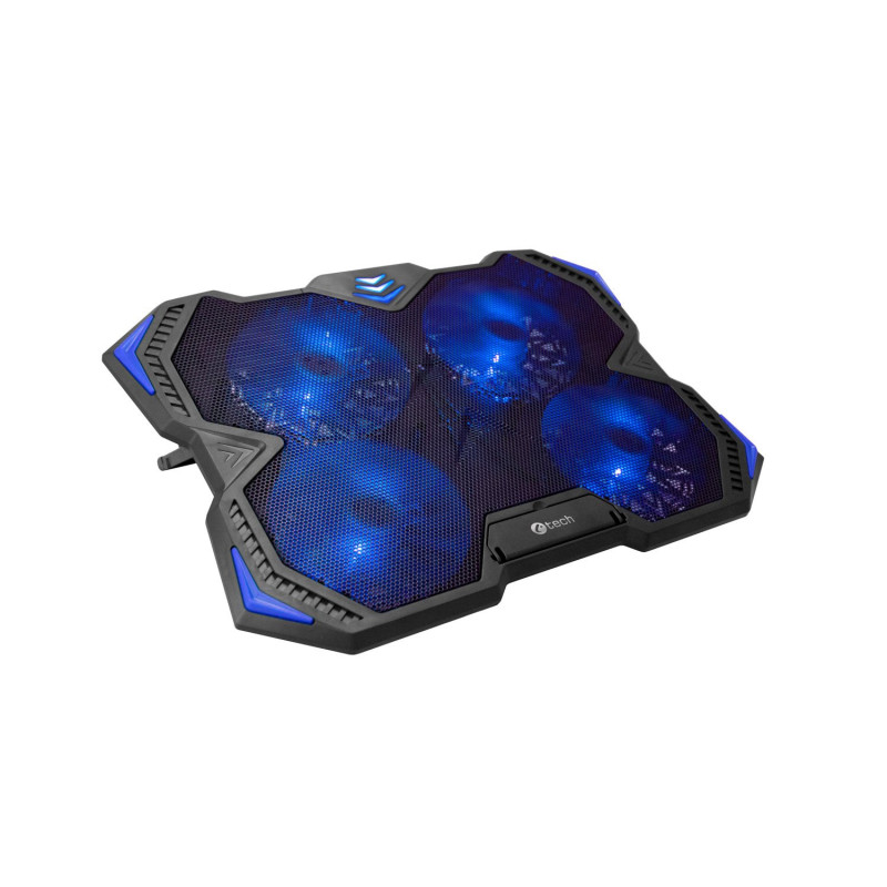 Chladiaca podložka C-TECH Zefyros (GCP-01B), casual gaming, 17,3", modré podsvietenie, regulácia otáčok