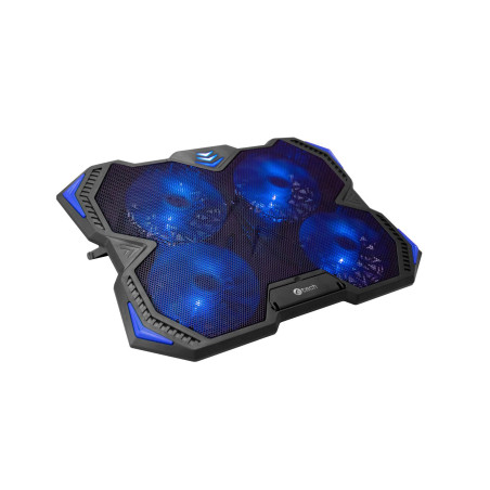 Chladiaca podložka C-TECH Zefyros (GCP-01B), casual gaming, 17,3", modré podsvietenie, regulácia otáčok