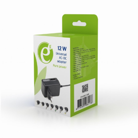 GEMBIRD Universal AC-DC adaptér, 12 W