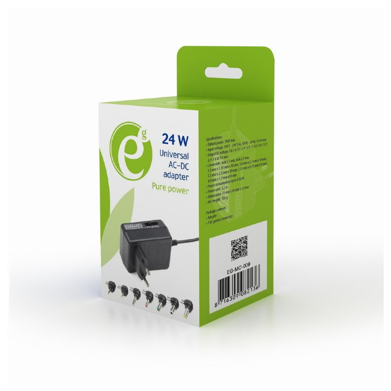 GEMBIRD Universal AC-DC adaptér, 24 W