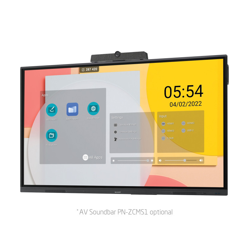 65" LED SHARP PN-L652B,3840x2160,16/7,400cd,touch