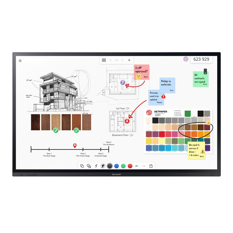 75" LED SHARP PN-LA752,3840x2160,24/7,500cd,IGT