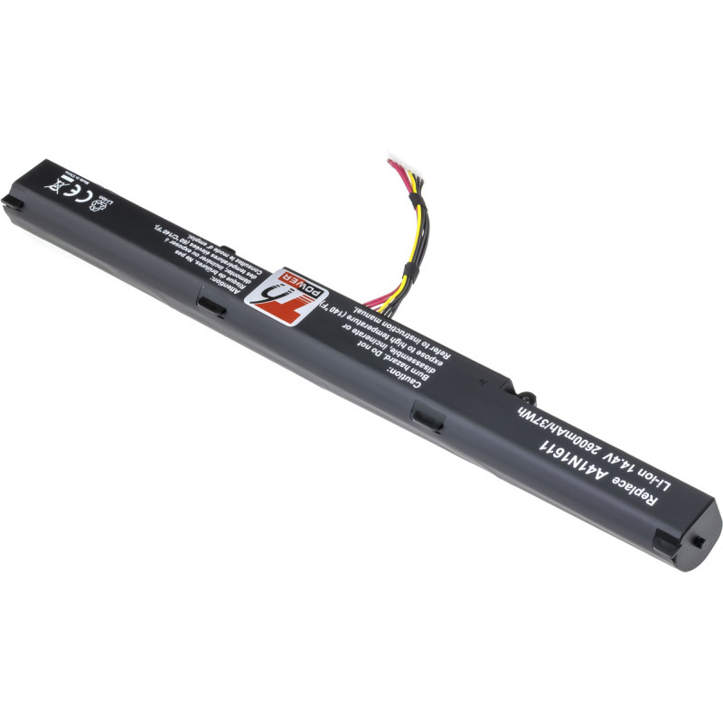Batéria T6 Power Asus GL752, N552, N752, FX553, G553, GL553, 2600mAh, 37Wh, 4cell, Li-ion