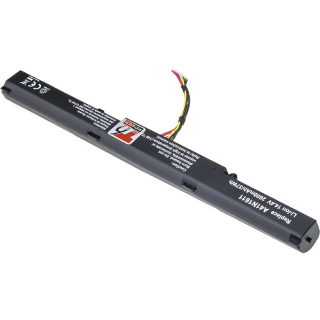 Batéria T6 Power Asus GL752, N552, N752, FX553, G553, GL553, 2600mAh, 37Wh, 4cell, Li-ion
