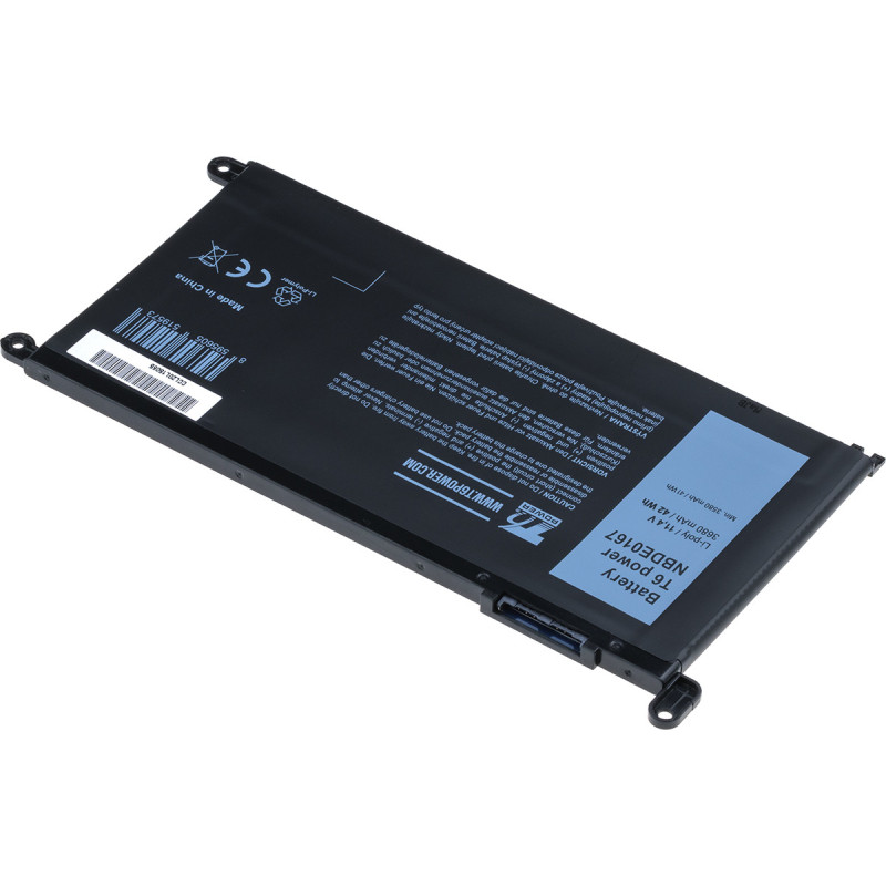 Batéria T6 Power Dell Insprion 15 5568, 5578, Vostro 14 5468, 15 5568, 3680mAh, 42Wh, 3cell, Li-pol