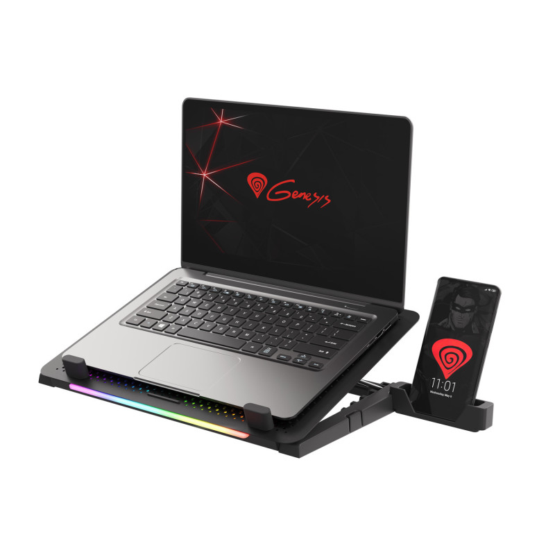 Chladiaca podložka pre NB Genesis Oxid 450 RGB do 15.6", hliníkové telo