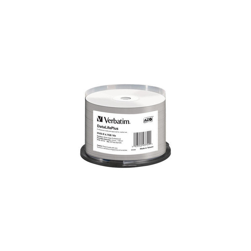 VERBATIM DVD-R (16xProfes. Print, 4,7GB), 50 cake