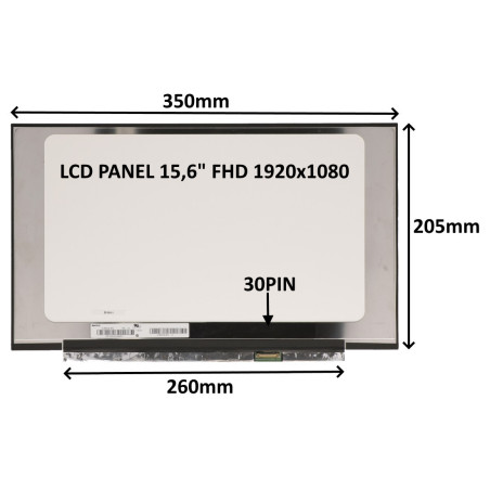 LCD PANEL 15,6" FHD 1920x1080 30PIN MATNÝ IPS / BEZ ÚCHYTOV
