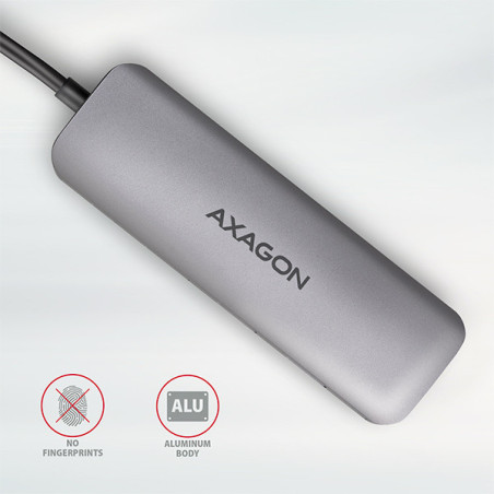 AXAGON HMC-5, USB 3.2 Gen 1 hub, porty 2x USB-A, HDMI, SD/microSD slot, PD 100W, kábel USB-C 20cm
