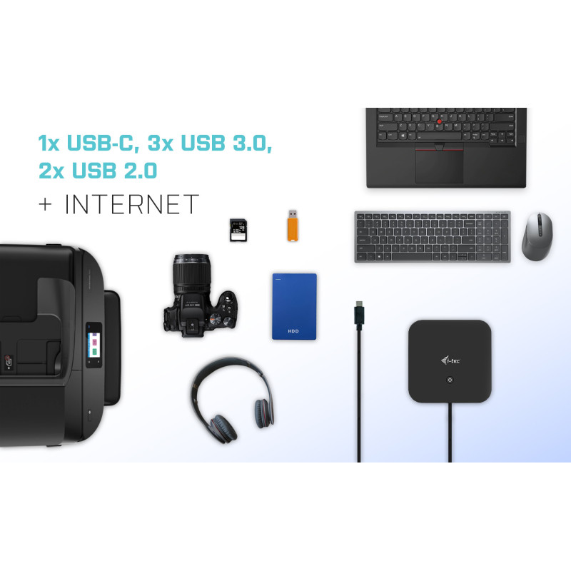 i-tec USB-C HDMI DP Docking Station with Power Delivery 100 W + i-tec Universal Charger 112W