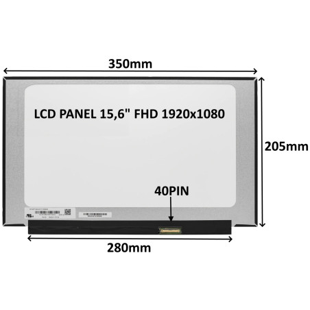 LCD PANEL 15,6" FHD 1920x1080 40PIN MATNÝ IPS 144HZ / BEZ ÚCHYTOV