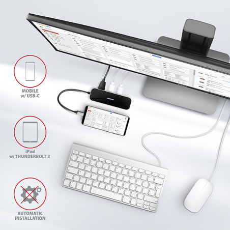 AXAGON HMC-6GL, USB 3.2 Gen 1 hub, 3x USB-A, HDMI 4k/30Hz, RJ-45 GLAN, PD 100W, kábel USB-C 20cm