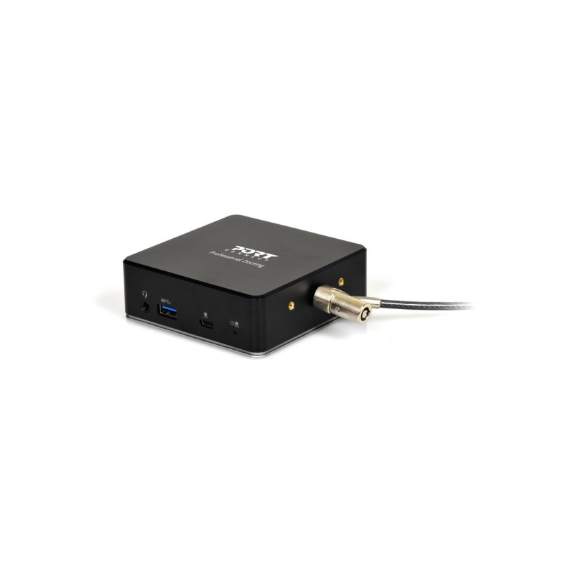 PORT CONNECT Dokovacia stanica 8v1 USB-C, USB-A, dual video, HDMI, Ethernet, audio, USB 3.0