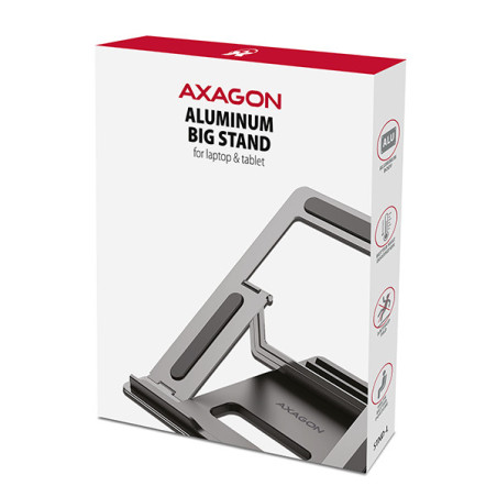AXAGON STND-L, hliníkový stojan pre notebooky 10" - 16", 4 nastaviteľné uhly