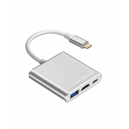 TB adaptér USB-C 3v1 - HDMI, USB, PD