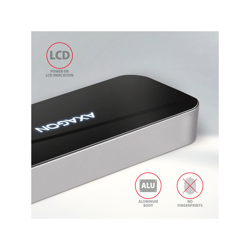 AXAGON HMC-6H4A, USB 3.2 Gen 1 hub, porty 4x USB-A, HDMI 4k/30Hz, PD 100W, kábel USB-C 20cm
