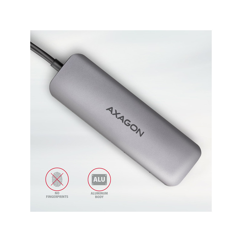AXAGON HMC-HCR3A, USB 3.2 Gen 1 hub, porty 3x USB-A, HDMI 4k/30Hz, SD/microSD, kábel USB-C 20cm