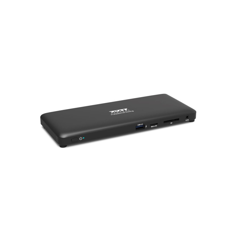 PORT CONNECT Dokovacia stanica pre kancelárie, USB-C, 2x4K, čierna