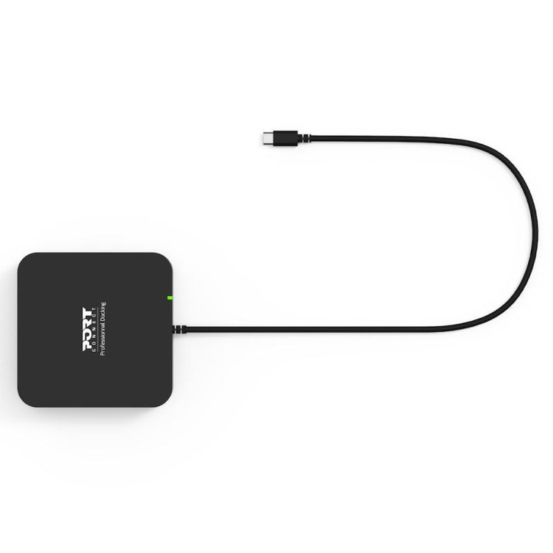 PORT CONNECT USB-C Dokovacia stanica 10v1, 2x4K Display Port, 5x USB-A, USB-C 85W PD, Ethernet, SD
