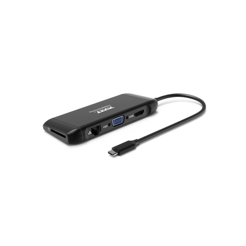 PORT CONNECT Dokovacia stanica 8v1 DUAL SCREEN, 2xFullHD alebo 1x4K, HDMI, VGA, 3xUSB-A, RJ-45, TF, SD