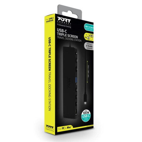 PORT CONNECT Dokovacia stanica 11v1, 1x4K, RJ45, HDMI, Display Port, VGA, USB-C 100W, 4x USB-A, micro/SD
