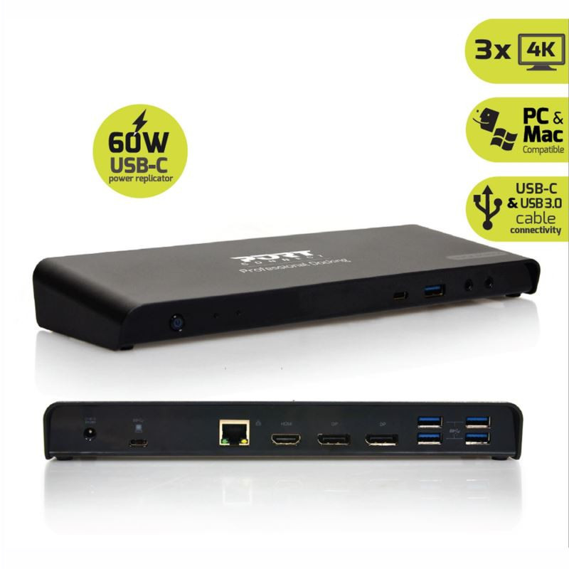 PORT CONNECT Dokovacia stanica 11v1, 3x 4K USB-C + USB 3.0