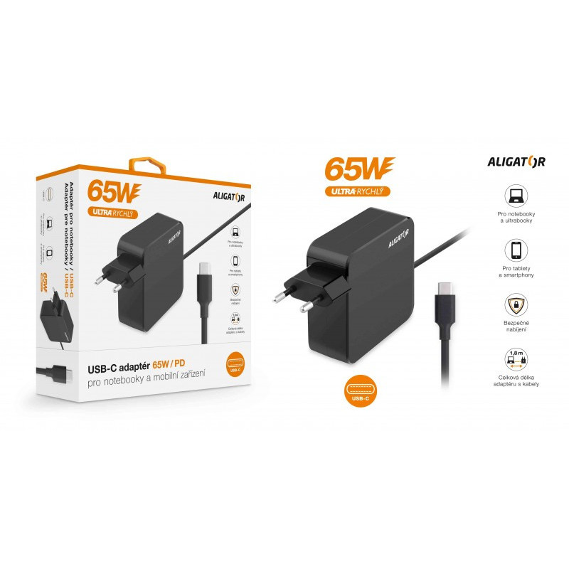 Aligator Power Delivery 65W USB-C adaptér