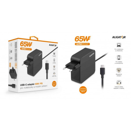 Aligator Power Delivery 65W USB-C adaptér