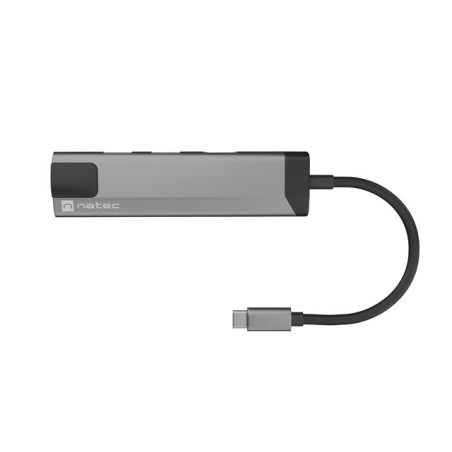Natec multiport adaptér FOWLER GO HUB 5v1, 2X USB 3.0 HUB, HDMI 4K, USB-C PD, RJ45