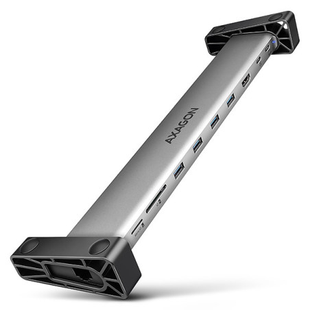 AXAGON HMC-10HLS, USB 5Gbps hub, 4x USB-A, HDMI 4k/60Hz, RJ-45 GLAN, SD/mSD, PD 100W, kábel 25cm