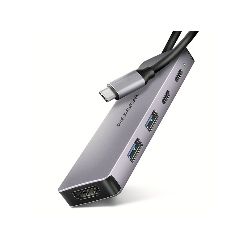 AXAGON HMC-5H60, USB 5Gbps hub, porty 2x USB-A, 1x USB-C, HDMI 4k/60, PD 100W, kábel USB-C 15cm