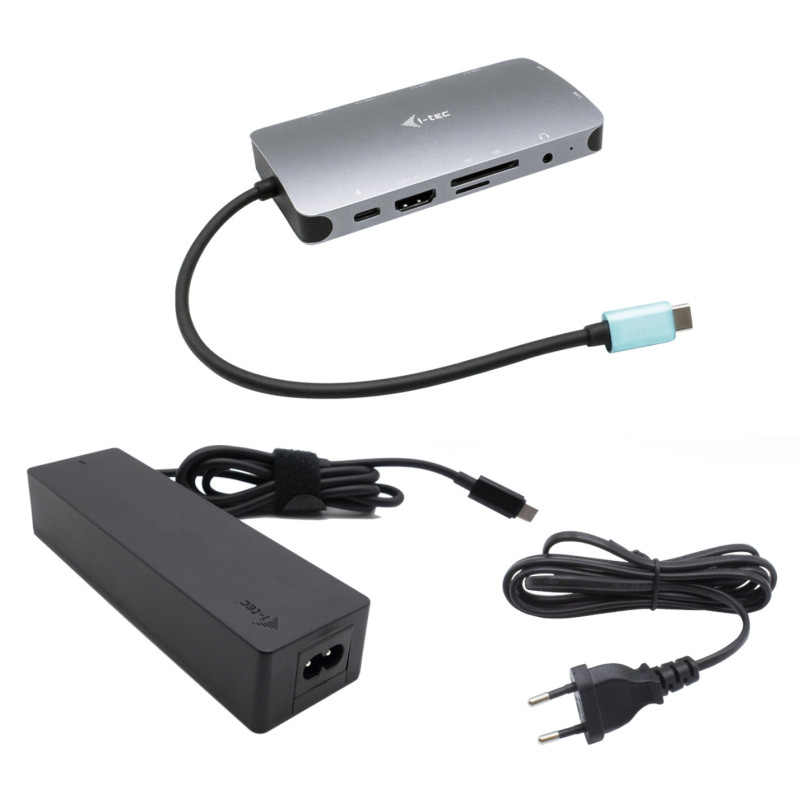 i-tec USB-C Metal Nano Dock HDMI/VGA s LAN, Power Delivery 100 W + zdroj 100W
