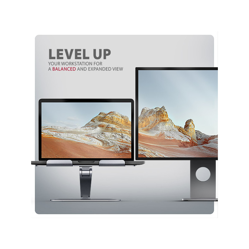 AXAGON STND-LQ, hliníkový HQ stojan pre notebooky 10 "- 16", nastaviteľná výška a uhol