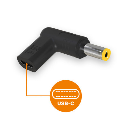 Aligator USB-C napájacia redukcia 5,5x2,5 mm pre notebooky Acer/Asus/HP/Lenovo/Toshiba