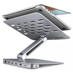 AXAGON HMC-STND, stojan pre 10"-16" notebooky, USB 5Gbps hub, 3x USB-A, HDMI 4k/60Hz, RJ-45, PD 100W