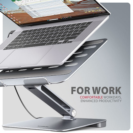 AXAGON HMC-STND, stojan pre 10"-16" notebooky, USB 5Gbps hub, 3x USB-A, HDMI 4k/60Hz, RJ-45, PD 100W