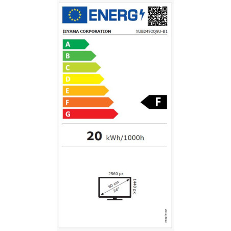 iiyama ProLite/XUB2492QSU-B1/23,8"/IPS/QHD/100Hz/0,5ms/Black/3R