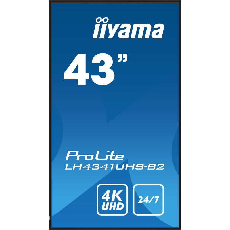 43" iiyama LH4341UHS-B2: IPS, 4K UHD, 500cd, repro