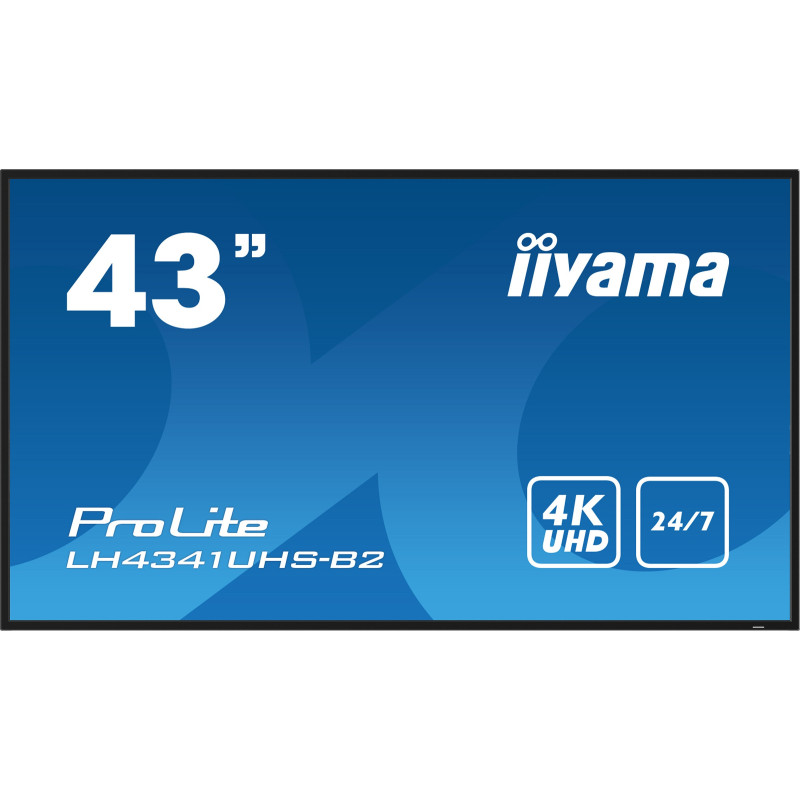 43" iiyama LH4341UHS-B2: IPS, 4K UHD, 500cd, repro