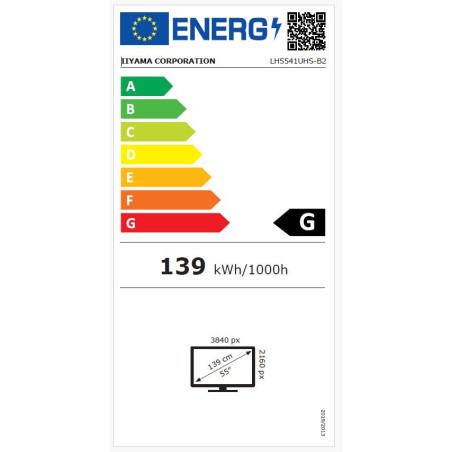55" iiyama LH5541UHS-B2: IPS, 4K UHD, 500cd, repro