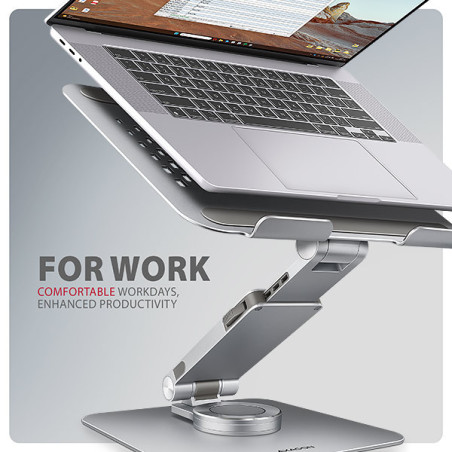 AXAGON STND-LR, hliníkový stojan pre notebooky 10 "- 17" s nastaviteľnou výškou, uhlom a 360 ° rotáciou