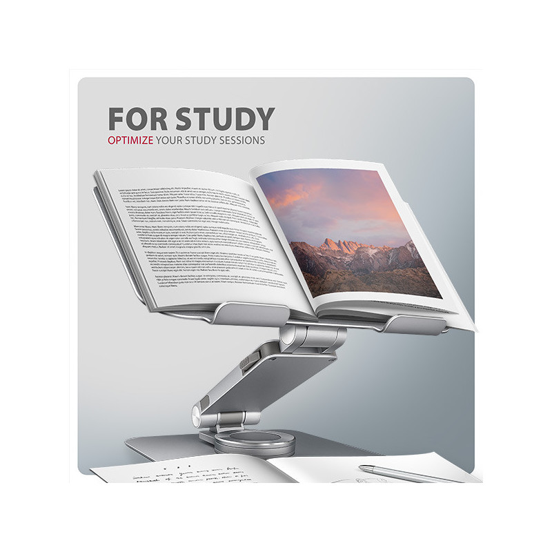 AXAGON STND-LR, hliníkový stojan pre notebooky 10 "- 17" s nastaviteľnou výškou, uhlom a 360 ° rotáciou