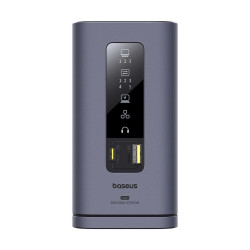 Baseus Dokovacia stanica Spacemate 11v1 (USB-C PD, USB-C, 2x USB-A, 3x HDMI) sivá