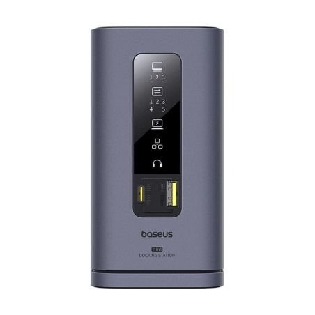 Baseus Dokovacia stanica Spacemate 11v1 (USB-C PD, USB-C, 2x USB-A, 3x HDMI) sivá