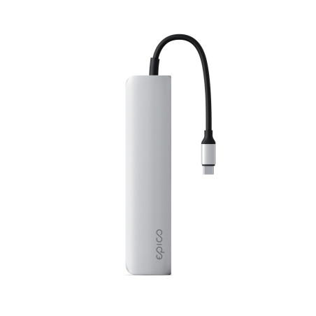 Epico 6v1 Alu Hub 8K s USB-C konektorom - strieborná