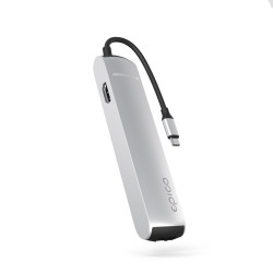 Epico 6v1 Slim Hub 8K s USB-C konektorom - strieborná
