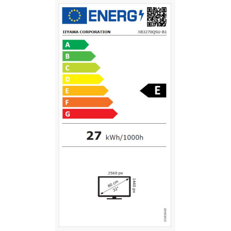 iiyama ProLite/XB3270QSU-B1/31,5"/IPS/QHD/100Hz/3ms/Black/3R
