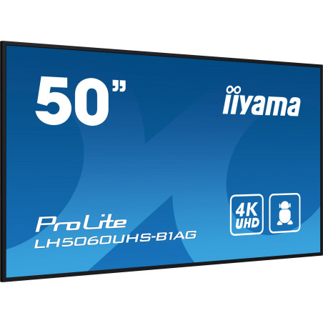 50" iiyama LH5060UHS-B1AG: IPS, 4K UHD, 24/7, Android