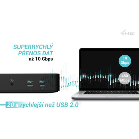 i-tec USB-C Intelligent Triple Display Docking Station, Power Delivery 100W